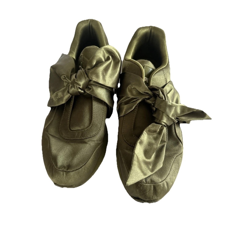 PUMA Fenty x Rihanna Bow Sneakers Olive Branch Green Size 9.5